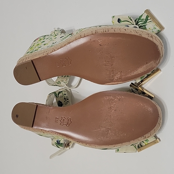 Tory Burch Penny logo bow espadrilles platform wedge sandals size 8 - Picture 10 of 15